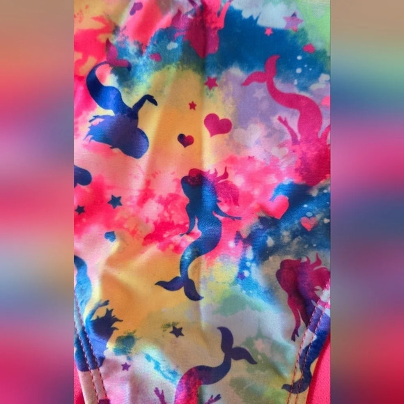 💚💥3/$15💥- Wonder Nation Neon Tye Dye Mermaid Two Piece Bikini Bathing Suit - Picture 2 of 5
